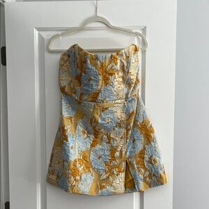 Showpo Yellow and Blue Floral Mini Dress